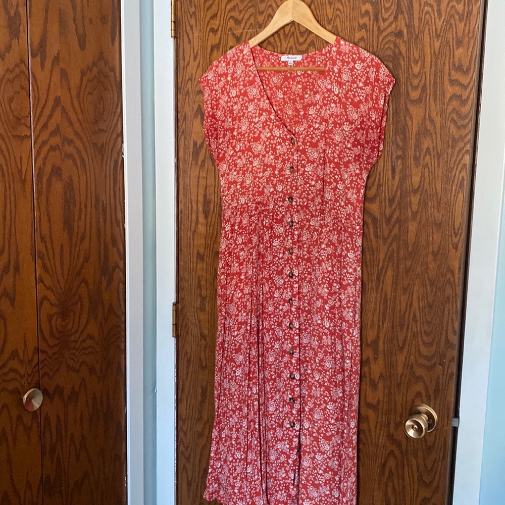 Madewell Button Front Midi Dress in piazza floral
